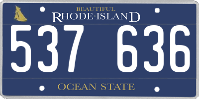 RI license plate 537636