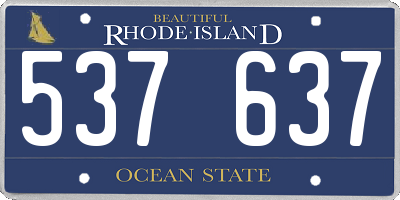 RI license plate 537637