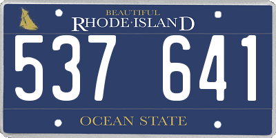 RI license plate 537641