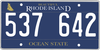RI license plate 537642