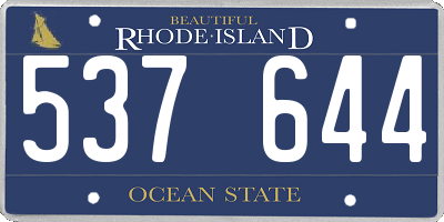 RI license plate 537644