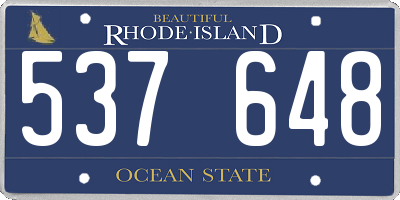 RI license plate 537648