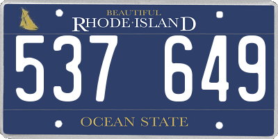 RI license plate 537649