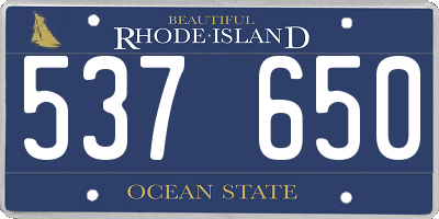RI license plate 537650