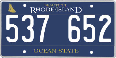 RI license plate 537652