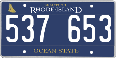 RI license plate 537653