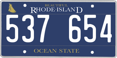 RI license plate 537654