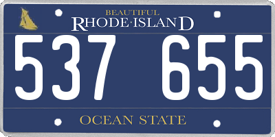 RI license plate 537655