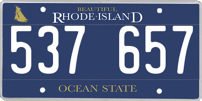 RI license plate 537657