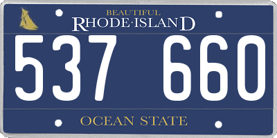 RI license plate 537660