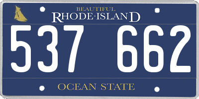 RI license plate 537662