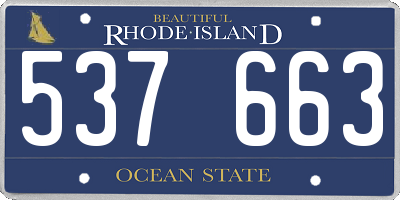 RI license plate 537663