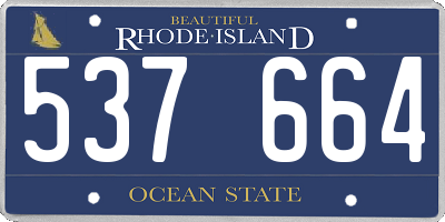 RI license plate 537664