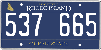 RI license plate 537665