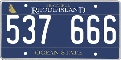 RI license plate 537666
