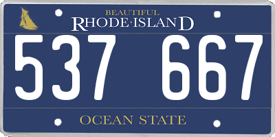 RI license plate 537667
