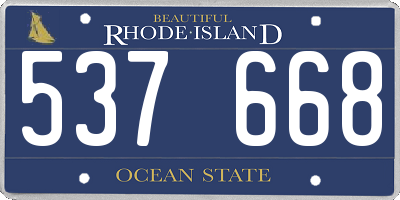RI license plate 537668
