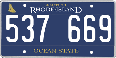 RI license plate 537669