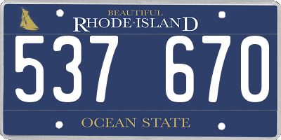 RI license plate 537670