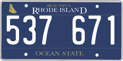 RI license plate 537671