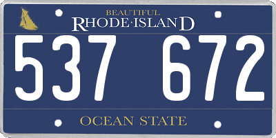 RI license plate 537672
