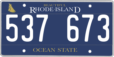 RI license plate 537673