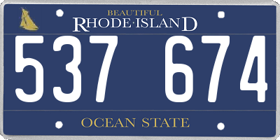 RI license plate 537674