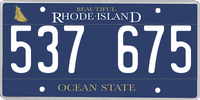 RI license plate 537675