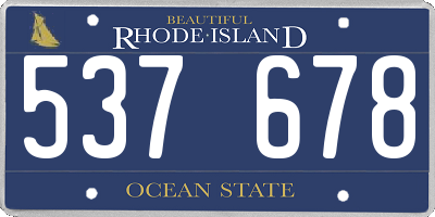 RI license plate 537678