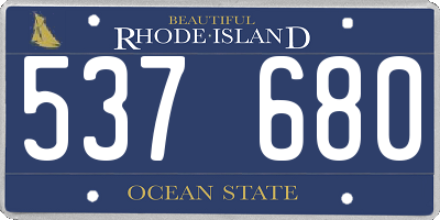 RI license plate 537680
