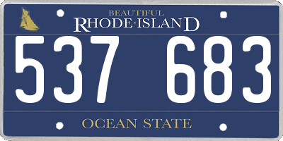 RI license plate 537683