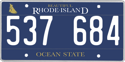 RI license plate 537684