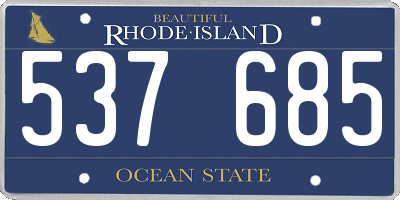 RI license plate 537685