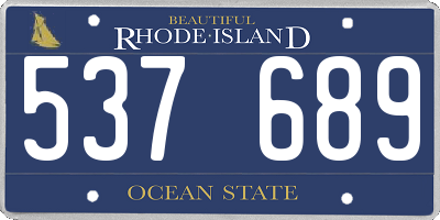 RI license plate 537689