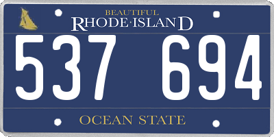 RI license plate 537694