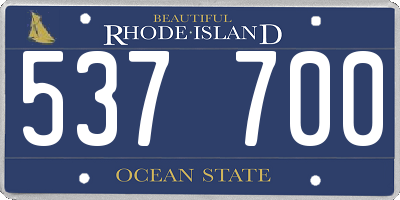 RI license plate 537700