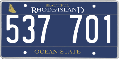 RI license plate 537701