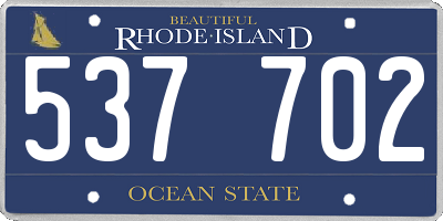 RI license plate 537702