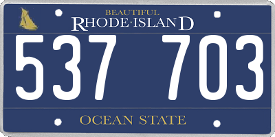 RI license plate 537703