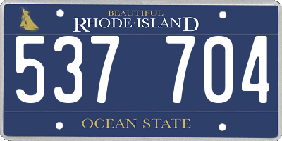 RI license plate 537704