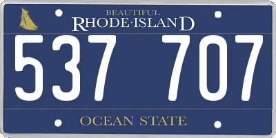 RI license plate 537707