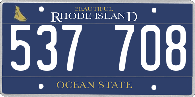 RI license plate 537708