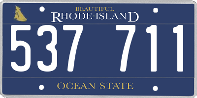 RI license plate 537711