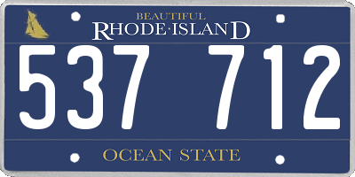 RI license plate 537712