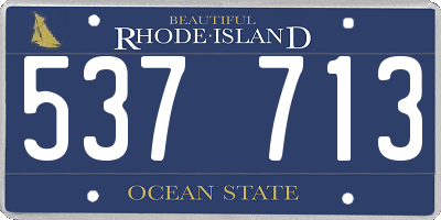 RI license plate 537713