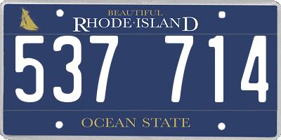 RI license plate 537714