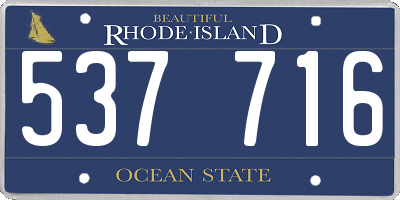 RI license plate 537716