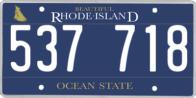 RI license plate 537718