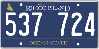 RI license plate 537724