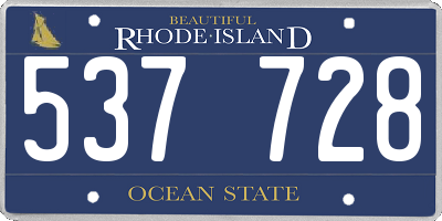 RI license plate 537728